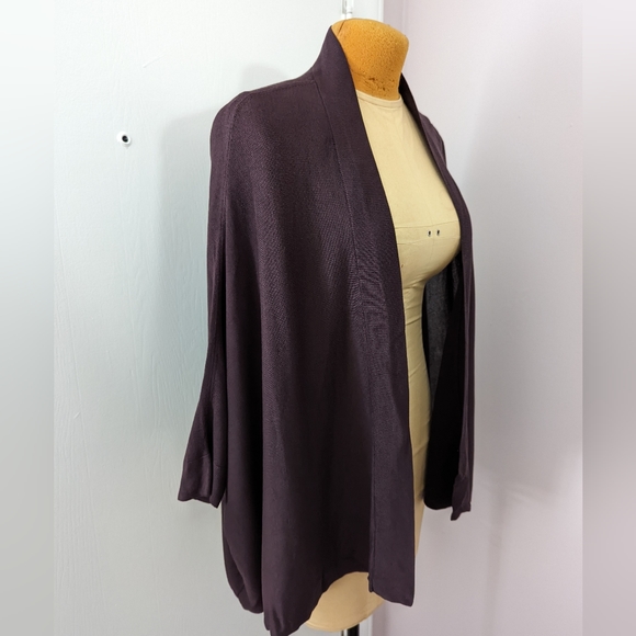 Eileen Fisher Brown Short Sleeve Cardigan size Small - Picture 5 of 9